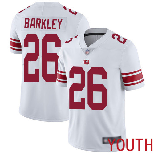 Youth New York Giants 26 Saquon Barkley White Vapor Untouchable Limited Player Football NFL Jersey